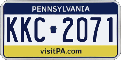 PA license plate KKC2071