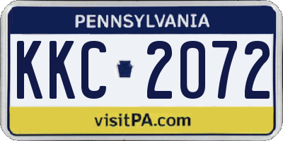 PA license plate KKC2072