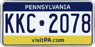 PA license plate KKC2078