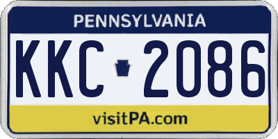 PA license plate KKC2086