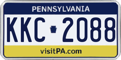 PA license plate KKC2088