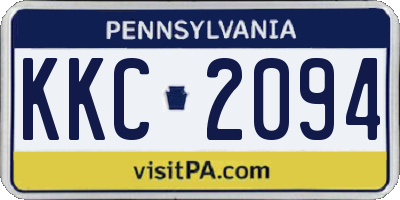 PA license plate KKC2094