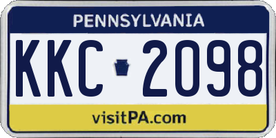 PA license plate KKC2098