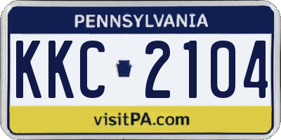 PA license plate KKC2104