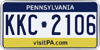 PA license plate KKC2106