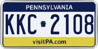 PA license plate KKC2108