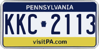 PA license plate KKC2113