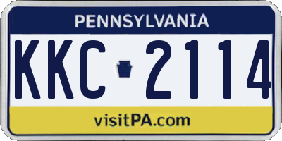PA license plate KKC2114