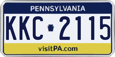PA license plate KKC2115