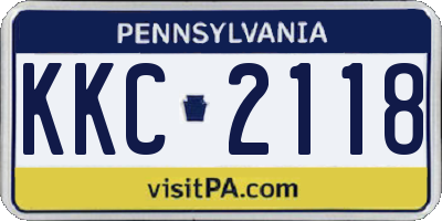 PA license plate KKC2118