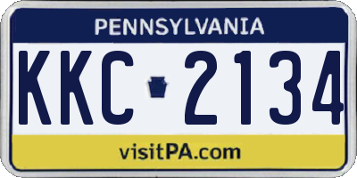 PA license plate KKC2134