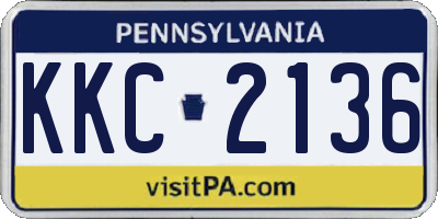 PA license plate KKC2136