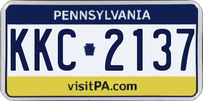 PA license plate KKC2137