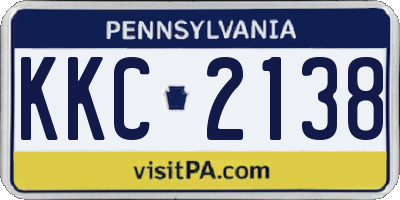 PA license plate KKC2138