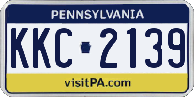 PA license plate KKC2139