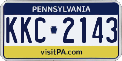 PA license plate KKC2143