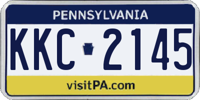 PA license plate KKC2145