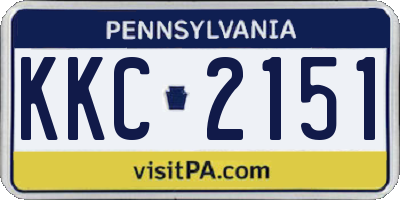PA license plate KKC2151