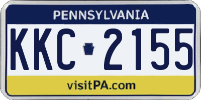 PA license plate KKC2155