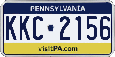 PA license plate KKC2156