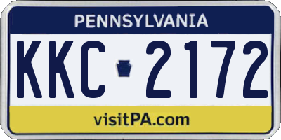 PA license plate KKC2172