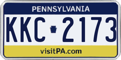 PA license plate KKC2173