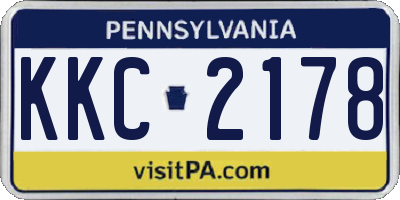 PA license plate KKC2178