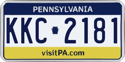 PA license plate KKC2181