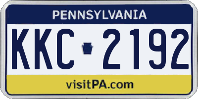 PA license plate KKC2192