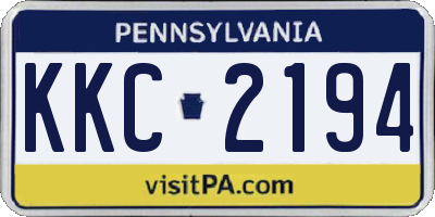 PA license plate KKC2194
