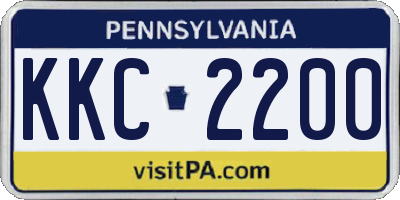 PA license plate KKC2200