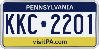 PA license plate KKC2201