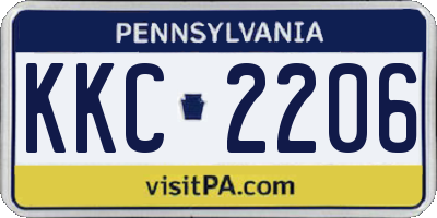 PA license plate KKC2206