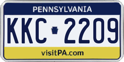 PA license plate KKC2209