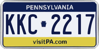PA license plate KKC2217