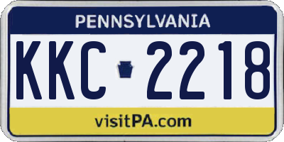 PA license plate KKC2218