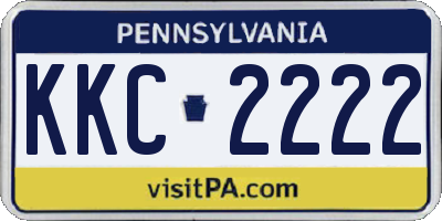 PA license plate KKC2222