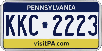 PA license plate KKC2223