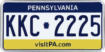PA license plate KKC2225