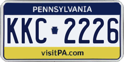 PA license plate KKC2226
