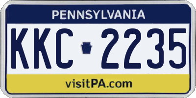 PA license plate KKC2235