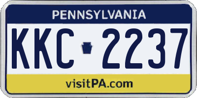 PA license plate KKC2237