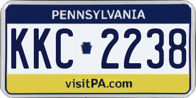 PA license plate KKC2238