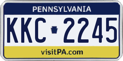 PA license plate KKC2245