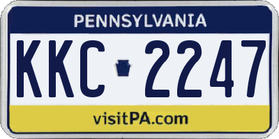 PA license plate KKC2247