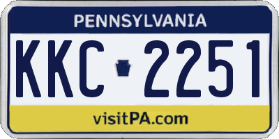 PA license plate KKC2251