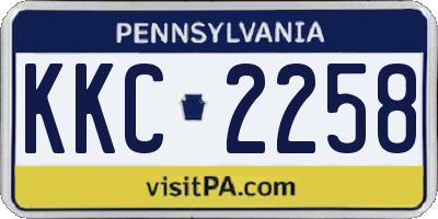 PA license plate KKC2258