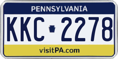 PA license plate KKC2278