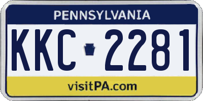 PA license plate KKC2281