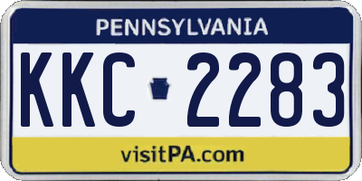 PA license plate KKC2283